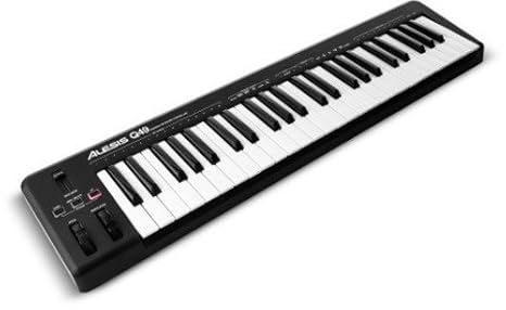 Alesis Q49 USB MIDI Keyboard Controller mit 49 Tasten, Pitch und Modulation Wheels, Octave Up und Down Buttons und Inklusive 
