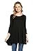 Frumos Womens Tunic Top for Leggings Round Neck T Shirts Black 3X-Large