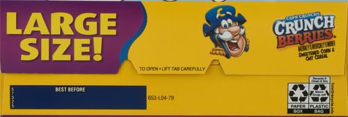CAP’N CRUNCH CEREAL, CRUNCH BERRIES, 16.8OZ BOX