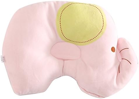 Fund Cute Little Elephant Infant NewbornToddler Pillow Prevent Flat Head Pillow Baby Sleepping Memory Pillow (Pink)