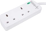 PRO ELEC PELB1951 2 Gang Surge Protected Extension Lead White 10m view 2