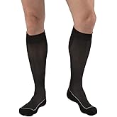 JOBST Sport Knee High 20-30 mmHg Compression Socks, Black/Cool Black, Large