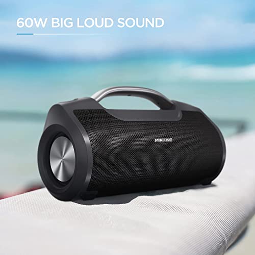 MIATONE 60W Portable Bluetooth Speaker with Titanium Subwoofer, Outdoor
