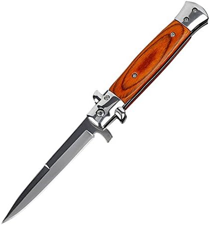 Danillsson Folding Knife with Wooden Handle for Outdoor Survival/Self Defense/Fishing/Everyday Carry (Brown)