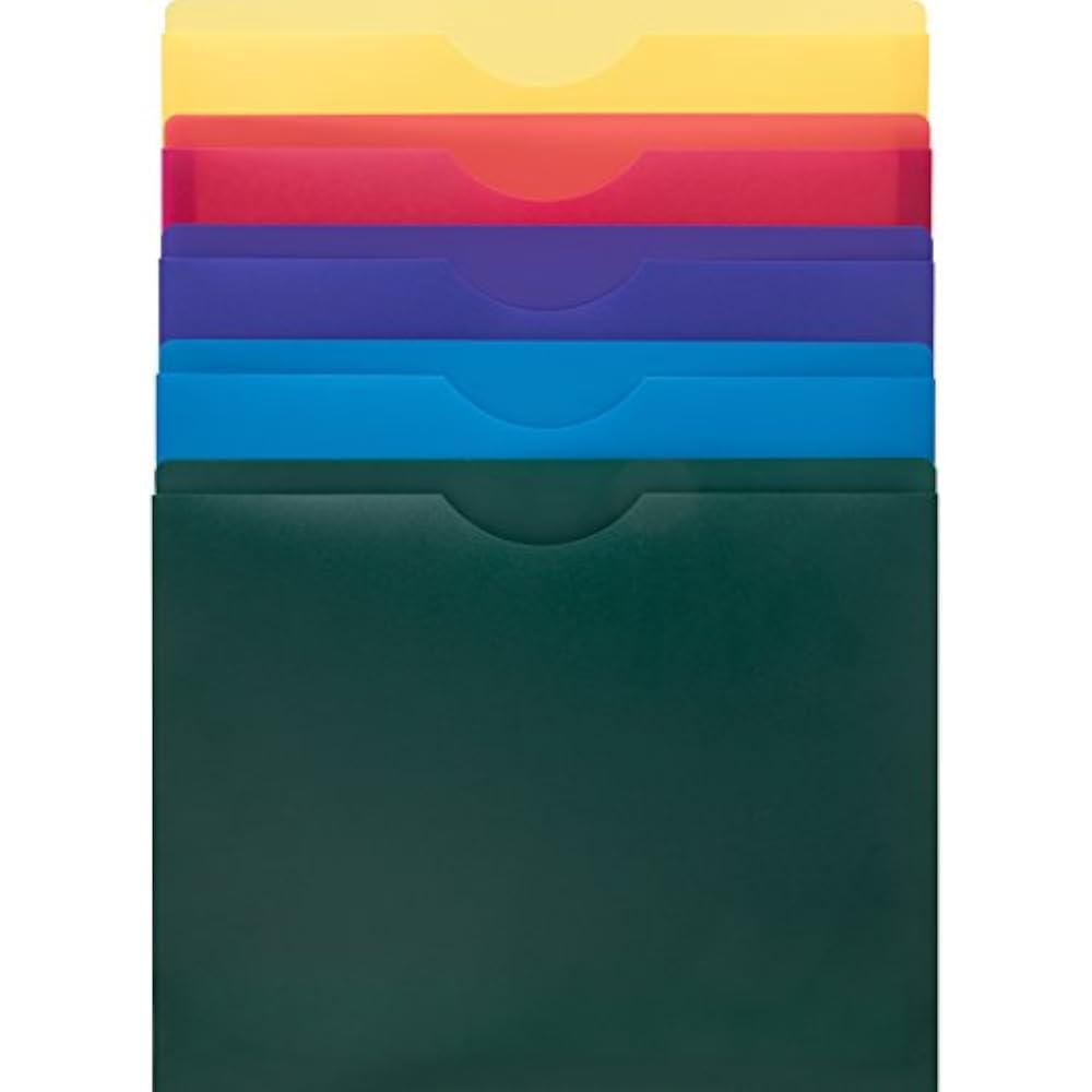 Poly File Jacket Folder, Letter 1" Expanding Jacket, 10Pack, Assorted
