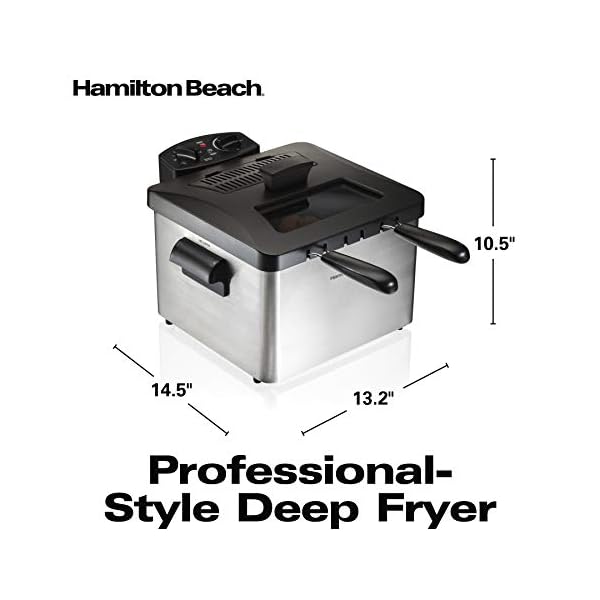 Hamilton Beach Deep Fryer with 2 Frying Baskets, 19 Cups / 4.5 Liters