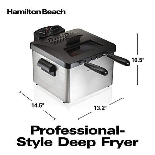 Hamilton Beach Deep Fryer with 2 Frying Baskets, 19 Cups / 4.5 Liters