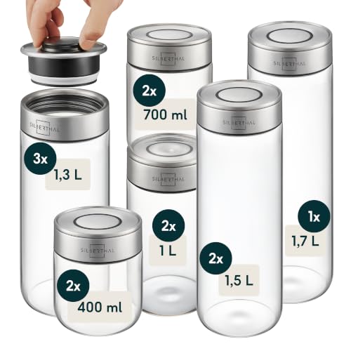 SILBERTHAL Vorratsglas mit Deckel 12er Set Mix - jetzt stapelbar