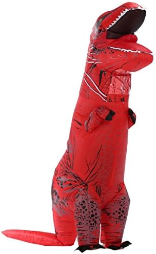 Perfect Jurassic park dinosaur giant t-rex dinosaur inflatable costumes for Adults Red AS