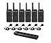 6 Motorola RMU2040 Two-Way Radios 6 Speaker Mics + 6-Bank Charger
