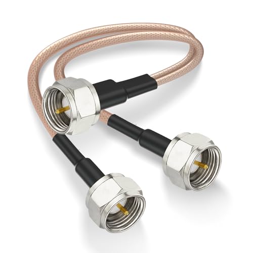 Superbat F-Type Male to Dual Male Coaxial Cable Splitter 2 Way 75ohm RG6 V Type TV Coax Splitter Cable 15cm for TV Satellite Receiver LTE Filter Audio Video Equipment etc