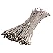 100pcs Stainless Steel Exhaust Wrap Coated Locking Cable Zip Ties