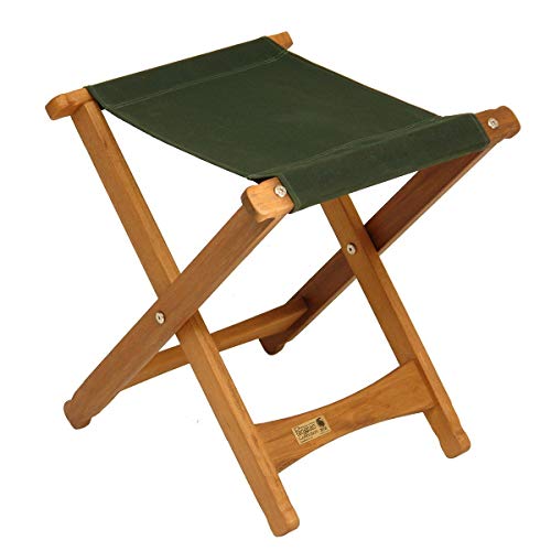 BYER OF MAINE, Pangean, Folding Stool, Hardwood, Easy to Fold and Carry, Wood Folding Stool, Canvas Camp Stool, Perfect for Camping, Matches All Furniture in The Pangean Line, Green, Single (Renewed)