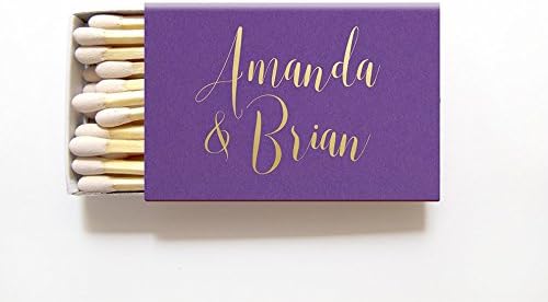 Personalized Wedding Matchboxes - Foil Letterpress Matches - Monica Collection