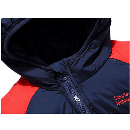 Mangka Toddler Baby Girls Boys Snowsuits Duck Down Jackets Hooded Puffer Jumpsuits(Blue,2T) - Thumbnail 4
