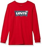 Levi's Boys' Big Long Sleeve Batwing T-Shirt, Red, M