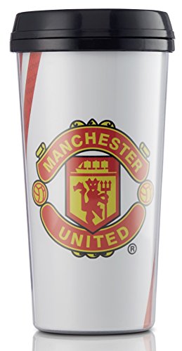 Manchester United FC Travel Mug - Mug Holds 16 Ounces - Hot and Cold Beverages - Official English Premier League Product - Travel Mug makes a Great  - Perfect for Soccer and Football League Fans - Manchester United FC Travel Mug
