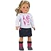 Sophia's Love Shirt and Sequin Trim Denim Skirt Made, Fits 18 Inch American Girl Dolls