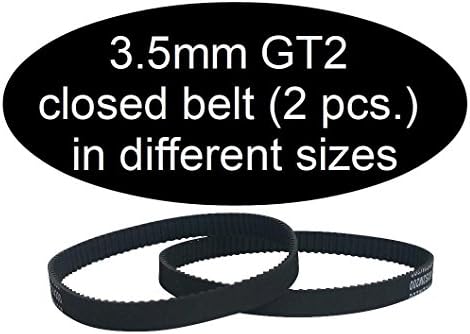 2 x GT2 3.5 mm Depending on the Size, Closed Timing Belt, 102mm, 1