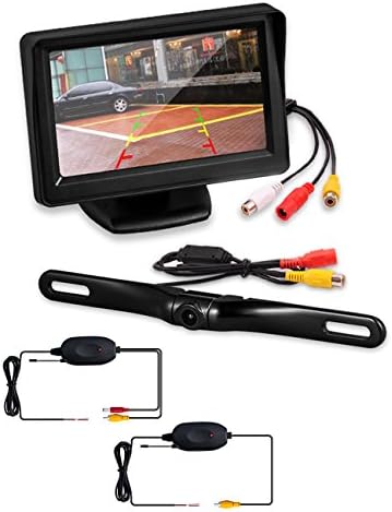 Wireless Backup Camera Wireless Back Up Car Camera Wireless VEIPAO 4.3" TFT-LCD Rear View Camera Car Backup Camera System Backup Camera Kit with NTSC/PAL Video System 2 Video Inputs DC12V