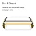 ICE FROG iWatch Series 1/2/3 42mm Case, Electroplate Metal Plated PC Slim Hard Protective Bumper HD Screen Protector Full Cover Case for Apple Watch Series 1/2/3 42mm - Gold