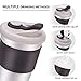 UUQ 12oz Reusable Coffee Mug, Shatterproof Insulated Lightweight Coffee Cup, Dishwasher and Microwave Safe, Leak Proof Silicone Lid& Non-Slip Silicone Eco coffee cups (Light Grey)