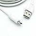 Compatible with Samsung Galaxy J1, J3, J5, J7 Phones - White 6ft Long USB Cable Rapid Charger Sync Power Wire Data Transfer Cord Micro-USB for Samsung Galaxy J1, J3, J5, J7