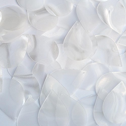 Sequin Teardrop 1.5 inch Crystal Mirage Loose Paillettes. Made in USA. Large for display, accents, applique, arts, crafts, and embellishment.