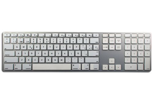 MAC NS SPANISH NON-TRANSPARENT KEYBOARD STICKERS WHITE BACKGROUND FOR DESKTOP, LAPTOP AND NOTEBOOK