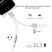 Headphone Adapter for iPhone 3.5mm Jack 2 in 1 Converter Connector Cables Earphone Adaptor Splitter Dongle Aux Audio Compatible with iPhone 7 8 Plus X XS XR Max for iOS 11 12 or Upthumb 3