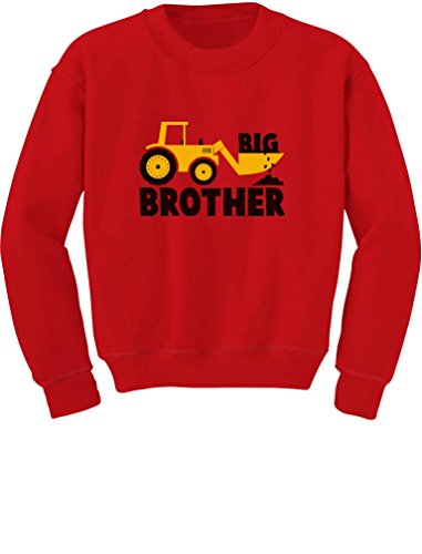 TeeStars - Big Brother Gift for Tractor Loving Boys Toddler/Kids Sweatshirts 3T Red