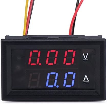 xuesiLY DC 100V 10A Voltmeter Ammeter Red + Blue LED Amp Dual Digital Volt Meter Gauge