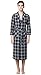 D.TopWarm Mens Spa Classic Pajamas Plaid Cotton & Linen Flannel Long Robes SY56(DarkBlue,S)