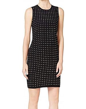Women's Sheath Studded Solid Dress