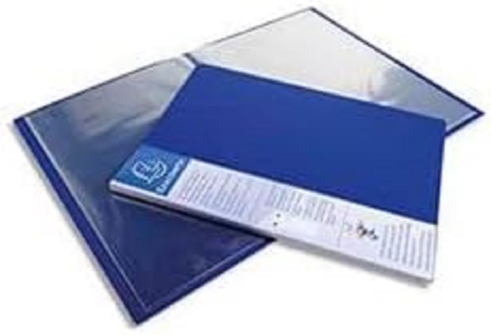 Exacompta - Ref 88202E - Opaque PP Display Book - 240 x 320mm in Size, Suitable for A4 Documents, Crystal Clear Pockets, 0.8mm Polypropylene, 20 Pockets, 40 Viewing Pages - Blue