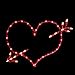 Northlight Lighted Red Valentine's Day Heart Bow and Arrow Window Silhouette Decoration, 18