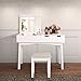JIASTING Vanity Beauty Station, Dresing Table Vanity Set with Flip Top Mirror,1 Large Organization 2 Drawers Makeup Dresser, Writing Desk