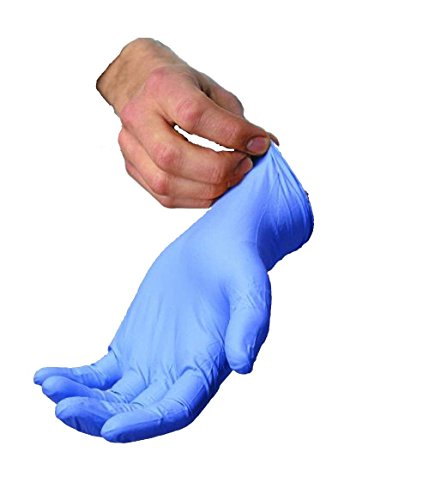 Blue Nitrile Exam Gloves - Medical Grade, Disposable, Powder Free, Latex Rubber Free, Heavy Duty, Textured, Non Sterile, Work, Medical, Food Safe, Cleaning, Wholesale, Size Extra Large(Box of 100) - Thumbnail 2