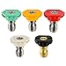Newcomdigi Pressure Washer Spray Nozzle Tips Multiple Degrees Fit for Power Washer 1/4 Quick Connection Design 2.5 GPM (5 Pack)