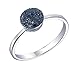 VIR JEWELS Sterling Silver Black Diamond Ring (1/5 CT) Size 7