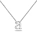 Sterling Silver Initial Alphabet Letter Name Charm Pendant Necklace Personalized Gifts for Women or Girls