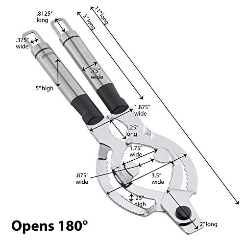 Leifheit Extra Wide Stainless Steel Lid and Jar Opener Black and