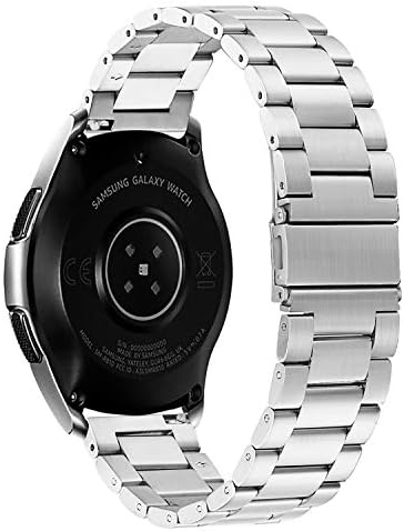 Dmorr For Samsung Galaxy Watch 46mm SM-R800 Watch Strap, 22mm Quick Release Stainless Steel Band Metal Bracelet Replacement with Folding Buckle for Gear S3 Classic/Frontier, Ticwatch Pro/S2/E2/1