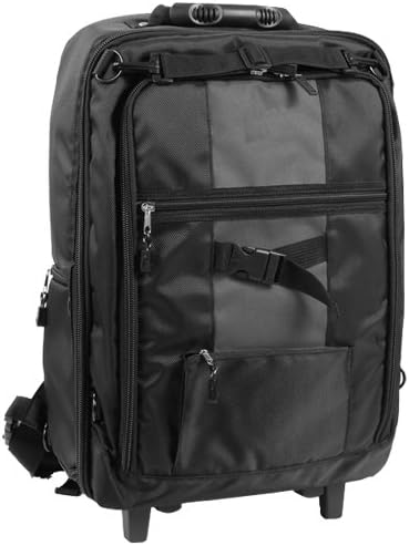 dlc Photographic Outfitters Digital SLR Camera Rolling Backpack Case (Black)