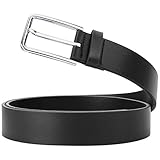 SOPONDER Belts for Men Black and Brown Leather Belts Big and Tall Black and Silver Buckles Dress Belts All Sizes