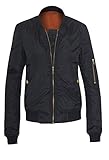 Women' Classic Zip Up Padded Bomber Jacket
