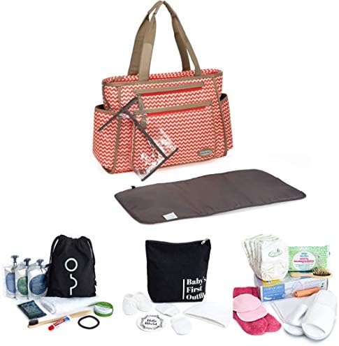 Birth Bag - Pre Packed Maternity Hospital Changing Bag Essentials Set for Mother and Baby (Orangey Red)
