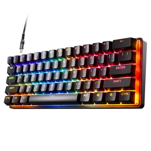 SteelSeries Apex Pro Mini - HyperMagnetic Gaming Keyboard - World’s Fastest Keyboard - Adjustable Actuation - Compact 60% Form Factor - RGB – PBT Keycaps - USB-C​ - American QWERTY Layout - 60%