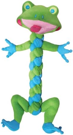KONG BraidZ Frog Dog Toy, Medium (Colors vary)