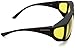 Cocoons Fit On Low Vision Absorptive Filters C202H Aviator Sunglasses,Black Frame/Lemon Lens,one size